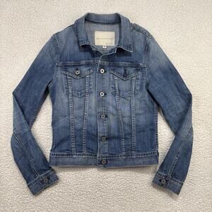 AG Adriano Goldschmied Women's M The Robyn Medium Wash Denim Jacket Made In USA